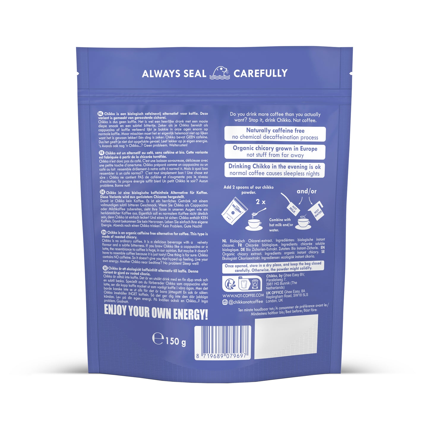 Chikko Not Coffee - Roasted Chicory 150g Pouch